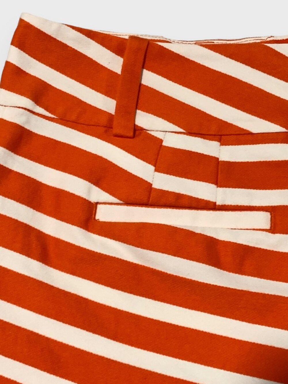 Annt Taylor Signature Womens Orange and White Striped Shorts Size 0 - Picture 7 of 13